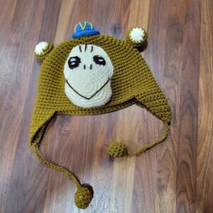 Knitted Monkey Hat One Size